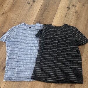 Good Man Brand Dual Pack Striped Tees - Black striped and Blue Striped